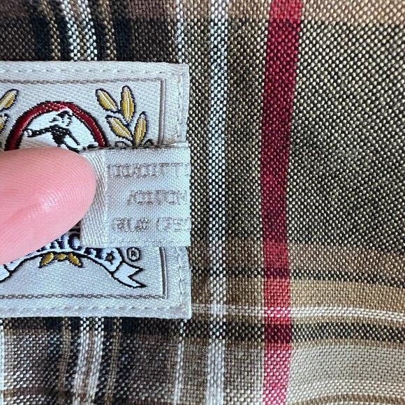 Cinch Button Down Shirt S Mens Western Plaid Brown Red Long Sleeve Embroidered - Picture 9 of 10